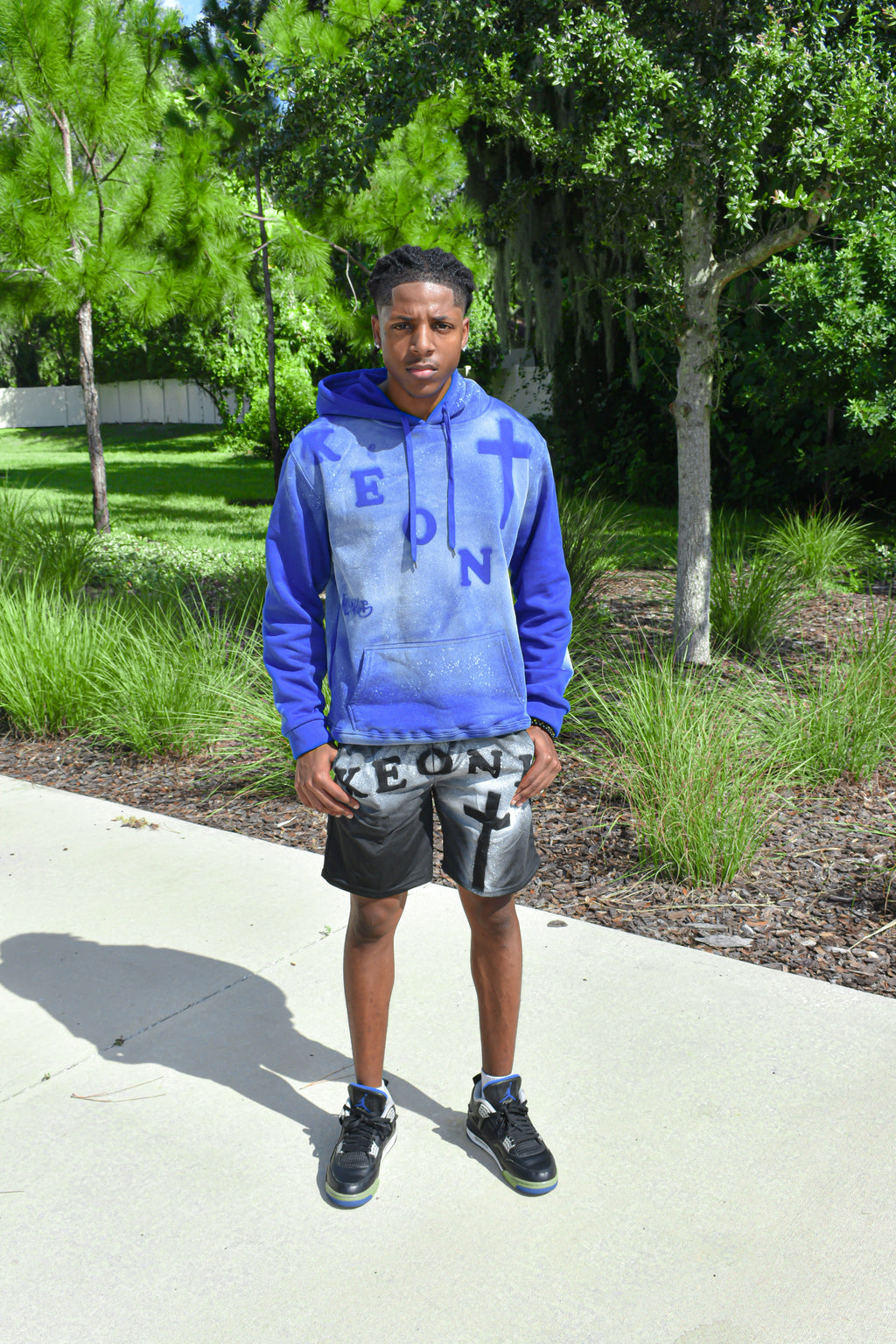 Keoni Biblical Prosperity Blue Hoodie Set